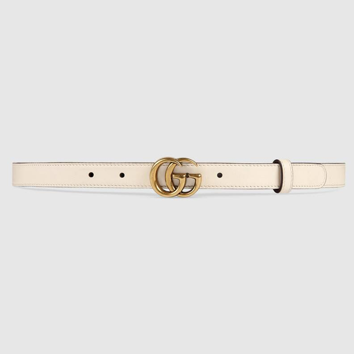 グッチ GUCCI レディース ダブルG バックル レザーベルト  409417 AP00T 9022 WHITE