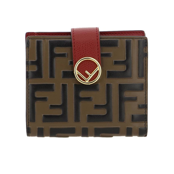 フェンディFENDI レディースウオレットWALLET 8M0386 A6CB F13VJ BROWN / RED