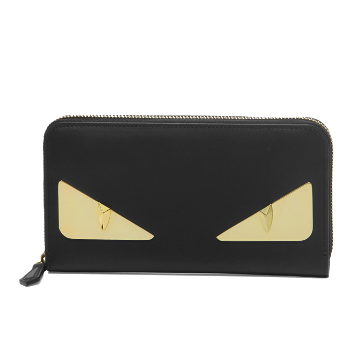 フェンディFENDI WALLET レディースウオレット7M0210 SQP F0KUR NERO+ORO SOFT