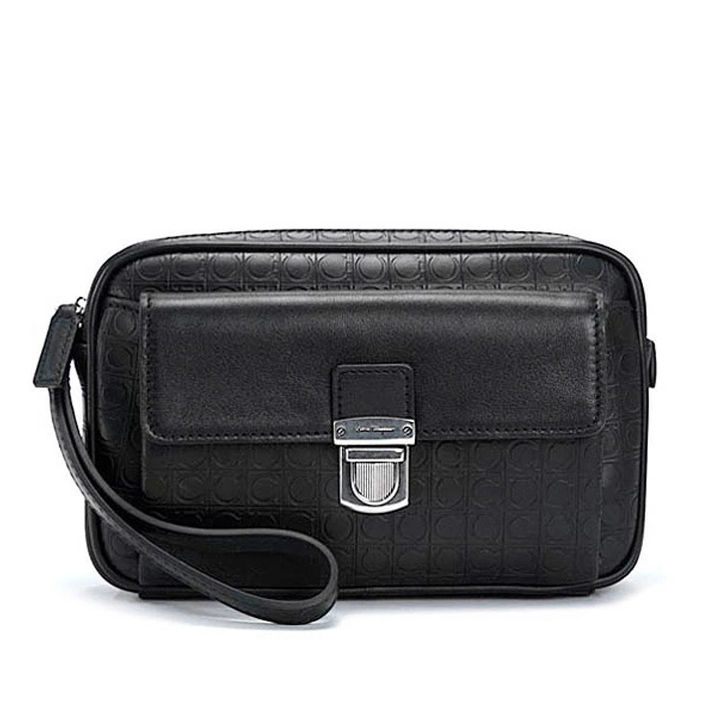 フェラガモ  FERRAGAMO  メンズ セカンドバッグ ポーチ 24-9694 0587915 DEEP-BLACK