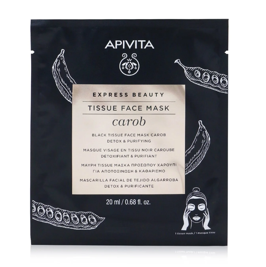 アピビタ Apivita レディース Express Beauty Black Tissue Face Mask with Carob (Detox & Purifying)エクスプレスビューティー ブラックティッシュフェイスマスク キャロブ入り 6x20ml