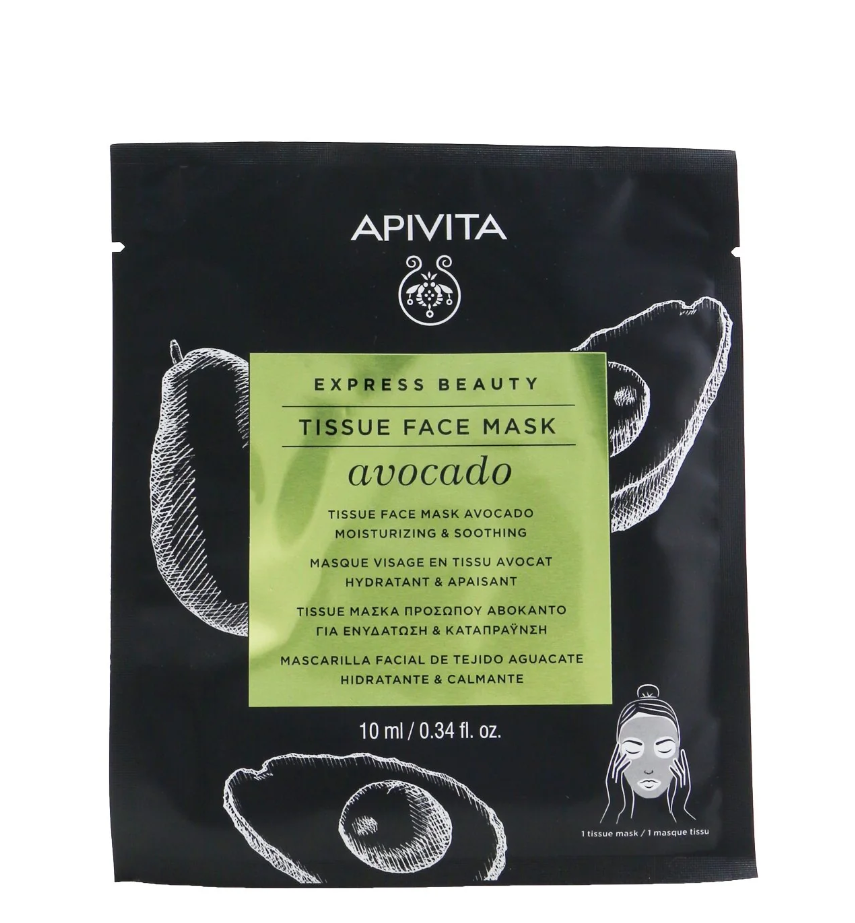 アピビタ Apivita レディース Express Beauty Tissue Face Mask with Avocado (Moisturizing & Soothing)エクスプレスビューティー ティッシュフェイスマスク アボカド入り6x10ml