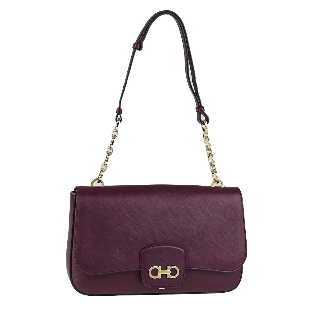 フェラガモ FERRAGAMO レディース バローロサフィアーノブリーショルダーバッグ 21-E050 0596486 PLUM