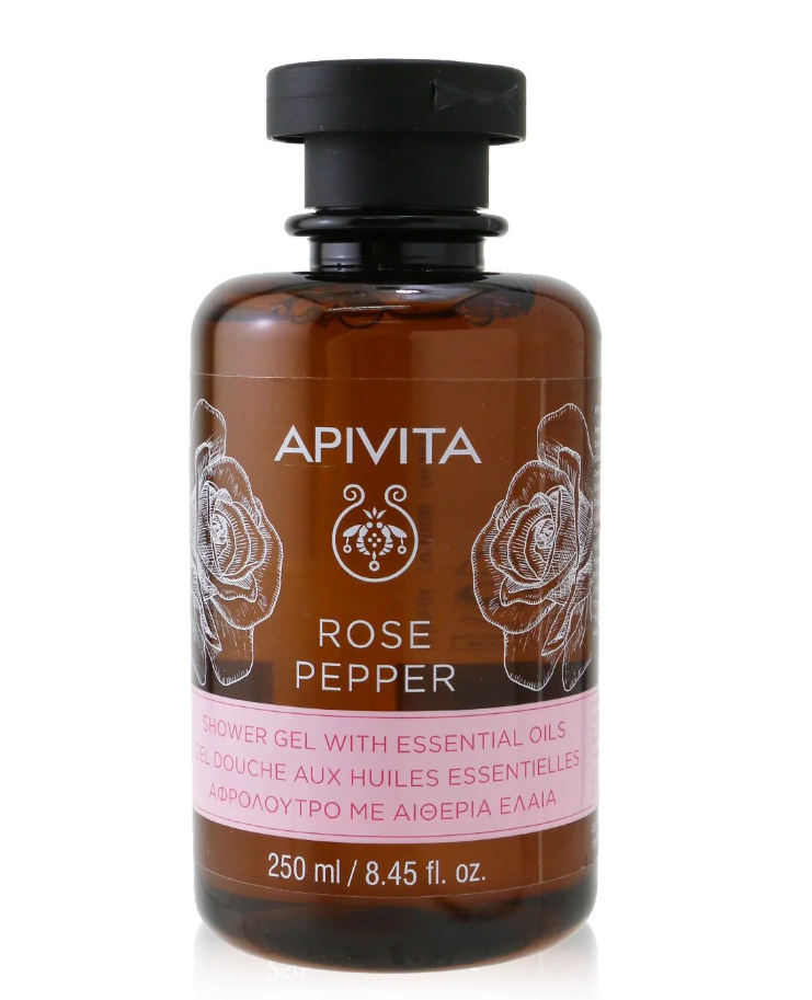 Apivita Rose Pepper Shower Gel with Essential Oils エッセンシャルオイルローズペッパーシャワージェル 250ml