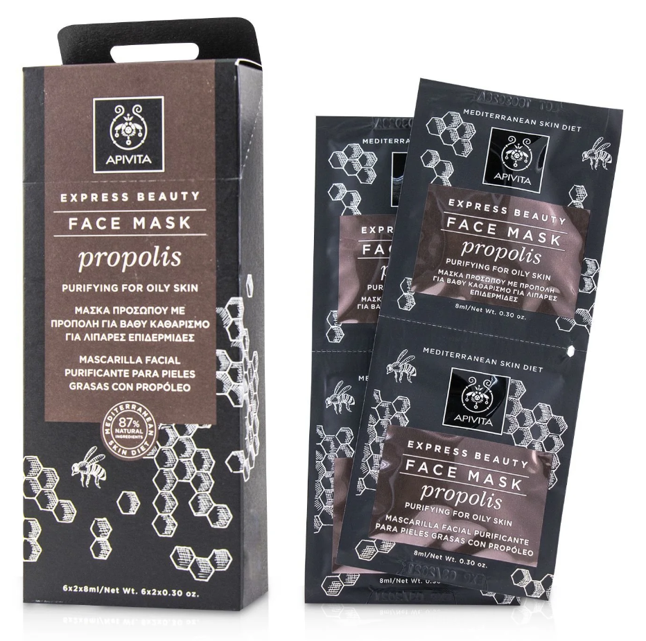 アピビタ Apivita レディースExpress Beauty Face Mask with Propolis (Purifying for Oily Skin) エクスプレス ビューティー フェイス マスク ウイズ プロポリス 6x(2x8ml)