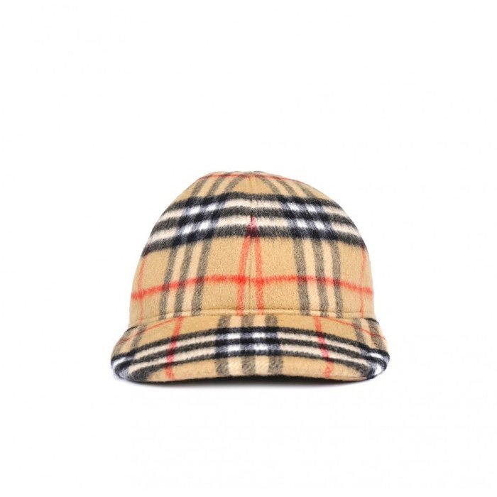 BURBERRY HORSEFERRY BASEBALL CAP 8005287 ANTIQUE YELLOW / CHECK