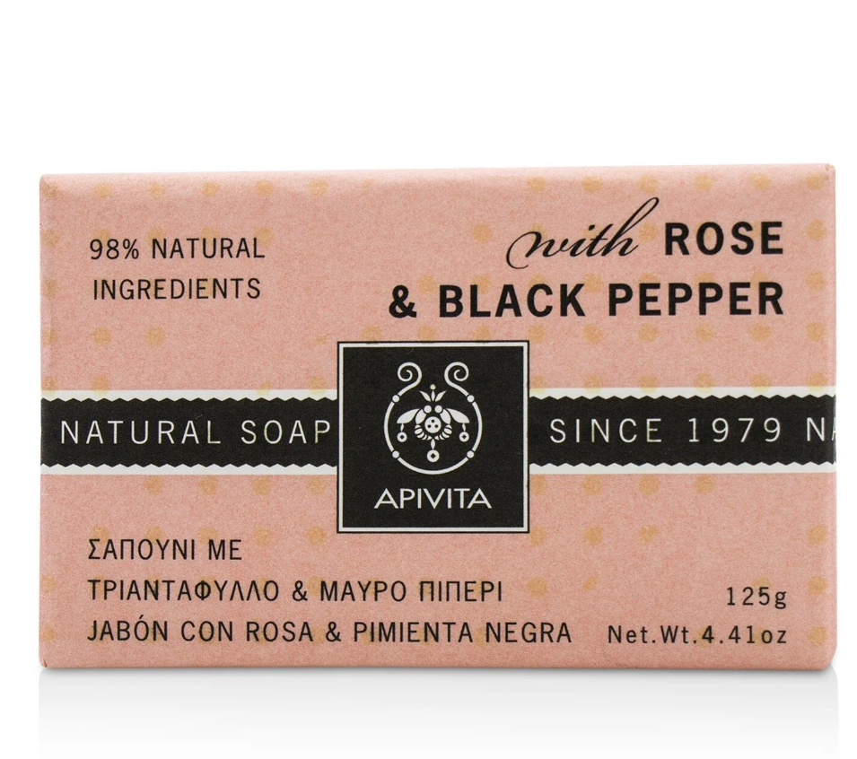 アピビタ Apivita レディース Natural Soap With Rose & Black Pepper ナチュラル ソープ With ローズ & ブラック ペッパー125g