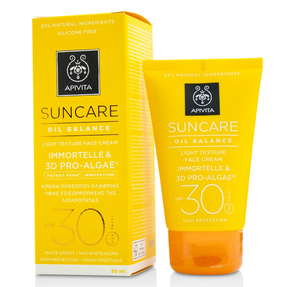 アピビタ Apivita レディースSuncare Oil Balance Light Texture Face Creamサンケア アンチ-リンクル フェイス クリーム SPF 30