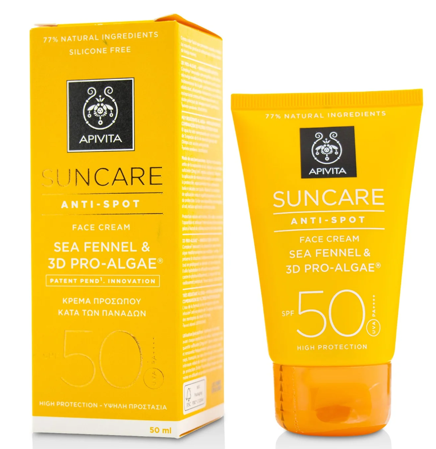 アピビタ Apivita レディースSuncare Anti-Spot Face Cream Sea Fennel & 3D Pro-Alage サンケア アンチスポット フェイスクリーム シーフェンネル & 3D プロアラージュSPF 50 50ml