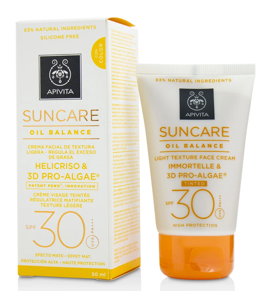 アピビタ Apivita レディースSuncare Oil Balance Light Texture Face Cream SPF 30 - Tinted 50ml サンケア オイルバランス ライトテクスチャー フェイスクリーム SPF 30 -ティンテッド-