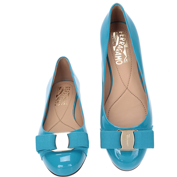 FERRAGAMO LADY SHOES 0655575 PA-C POLY BLUE