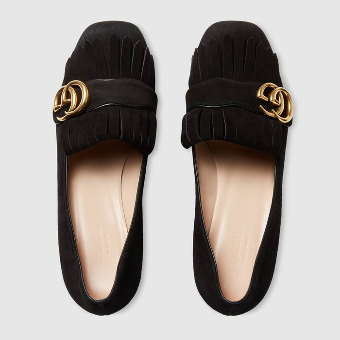 グッチ GUCCI LADY SHOES レディースシューズ 408208 C2000 1000 Suede mid-heel pump