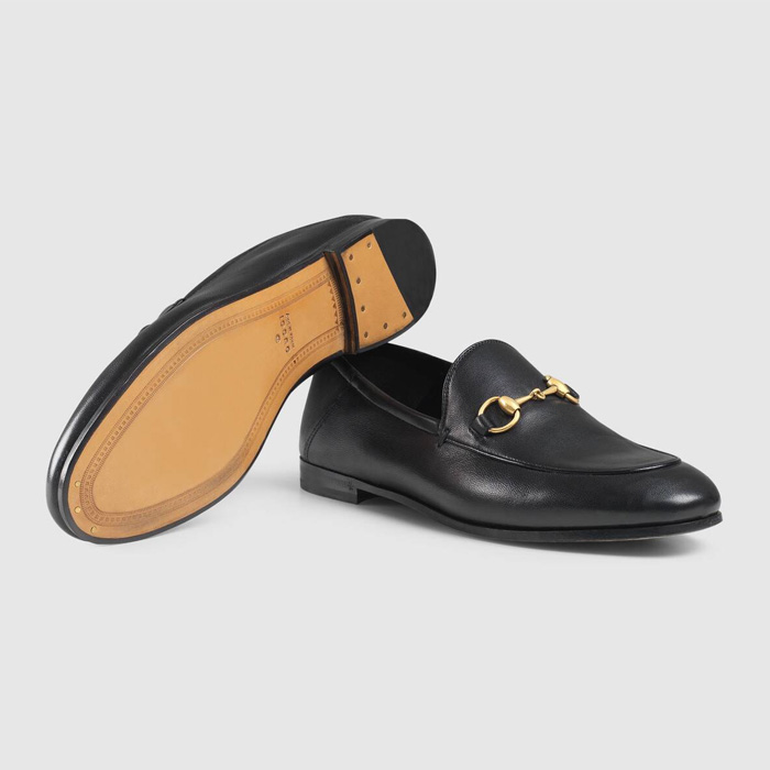 GUCCI LADY SHOES ??グッチレディースシューズ 414998 DLC00 1000 Leather Horsebit loafer