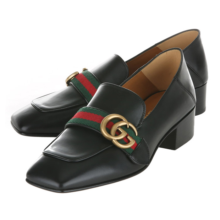 GUCCI LADY SHOES グッチレディースシューズ 423537 DKHC0 1060 Leather Double G Loafer