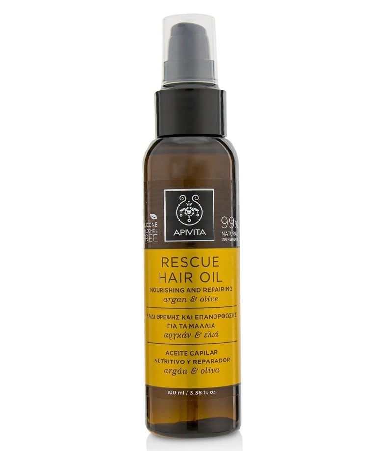 Apivita Rescue Hair Oil Argan & Olive (For all hair types)レスキュー ヘアオイル アルガン&オリーブ 100ml