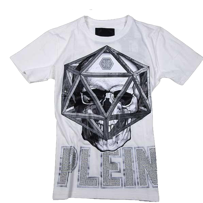 PHILIPP PLEIN MEN T-SHIRT フィリッププレイン メンズ Tシャツ HM340785 01 WHITE