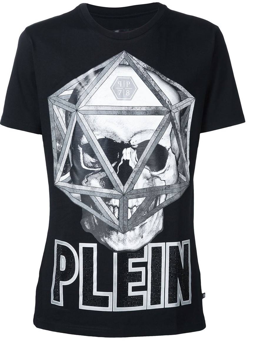 PHILIPP PLEIN MEN T-SHIRT フィリッププレイン メンズ Tシャツ HM340785 02 BLACK