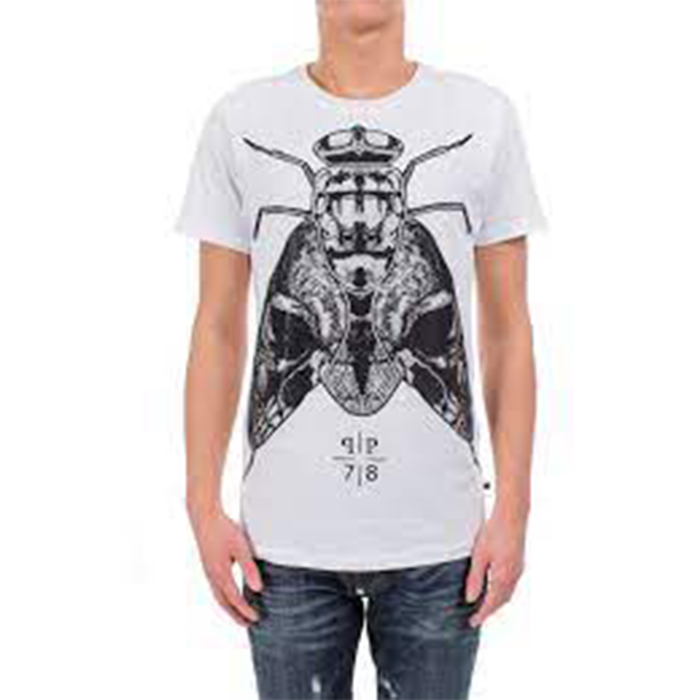 PHILIPP PLEIN MEN T-SHIRT フィリッププレイン メンズ Tシャツ HM340789 01 WHITE