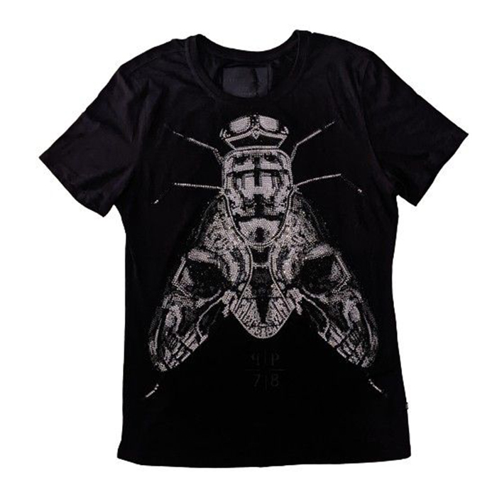 PHILIPP PLEIN MEN T-SHIRT フィリッププレイン メンズ Tシャツ HM340789 02 BLACK