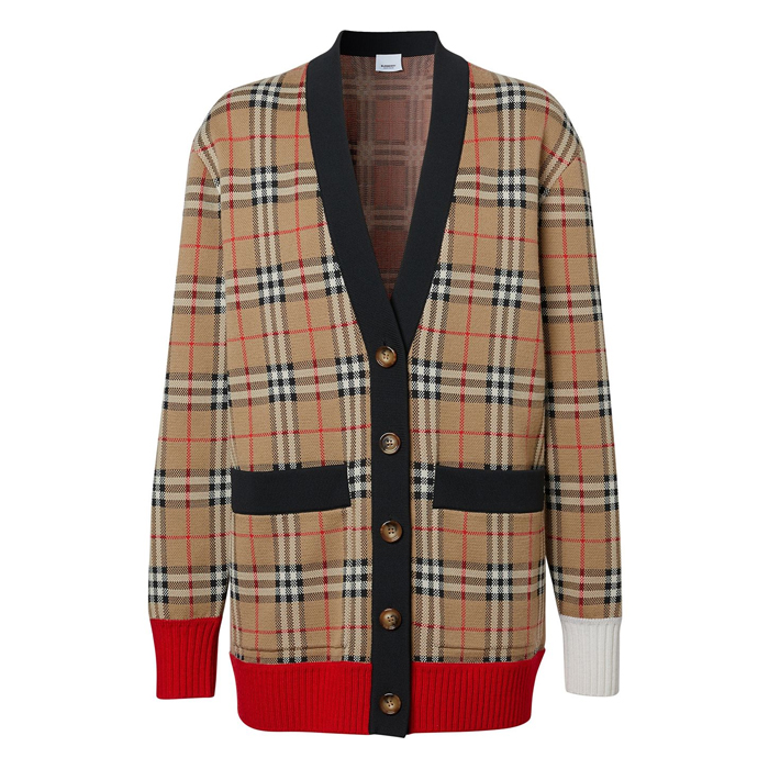 バーバリー BURBERRY ヴィンテージチェックコントラストトリムカーディガン 8024076 ARBE