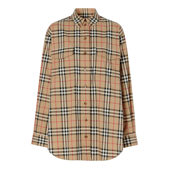 バーバリー BURBERRY ヴィンテージチェックストレッチコットン特大シャツ 8022285 ARBC