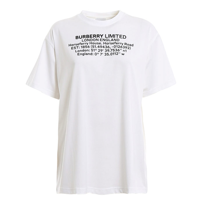 バーバリー BURBERRY クルーネックTシャツ ホワイト レディース 8024629 WHIT