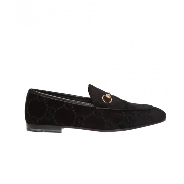 GUCCI LADY SHOES ?グッチレディースシューズ 431467 9JT20 1000 Jordaan Velvet Loafer