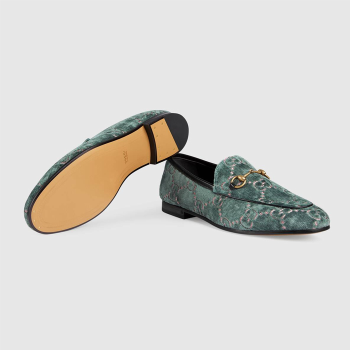 GUCCI LADY SHOES ?グッチレディースシューズ 431467 9JT20 4270 Jordaan GG Velvet Loafer