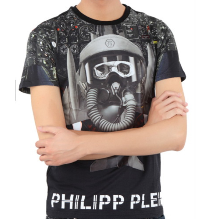 PHILIPP PLEIN MEN T-SHIRT フィリッププレイン メンズ Tシャツ HM340990 02 BLACK