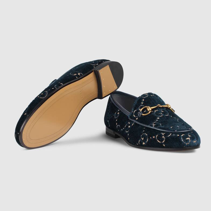 GUCCI LADY SHOES ?グッチレディースシューズ 431467 9JT20 4280 Jordaan GG Velvet Loafer