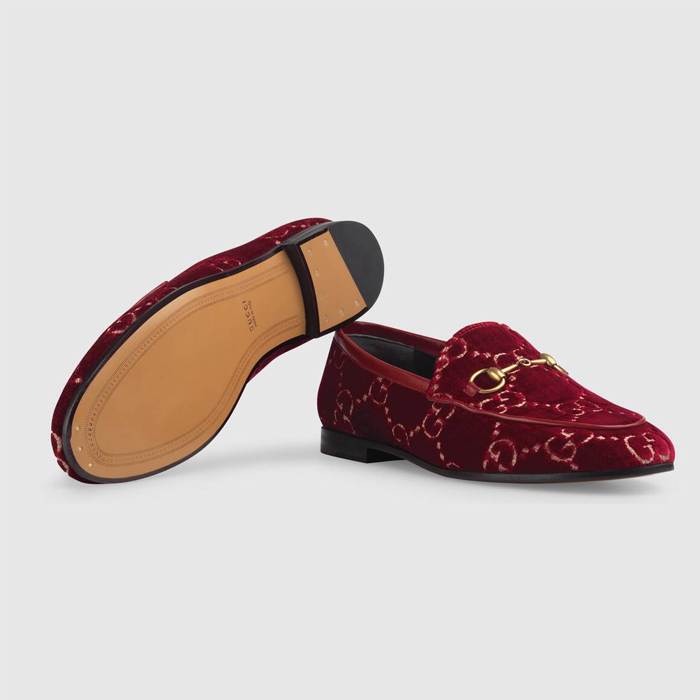 GUCCI LADY SHOES ?グッチレディースシューズ 431467 9JT20 6496 Jordaan GG Velvet Loafer