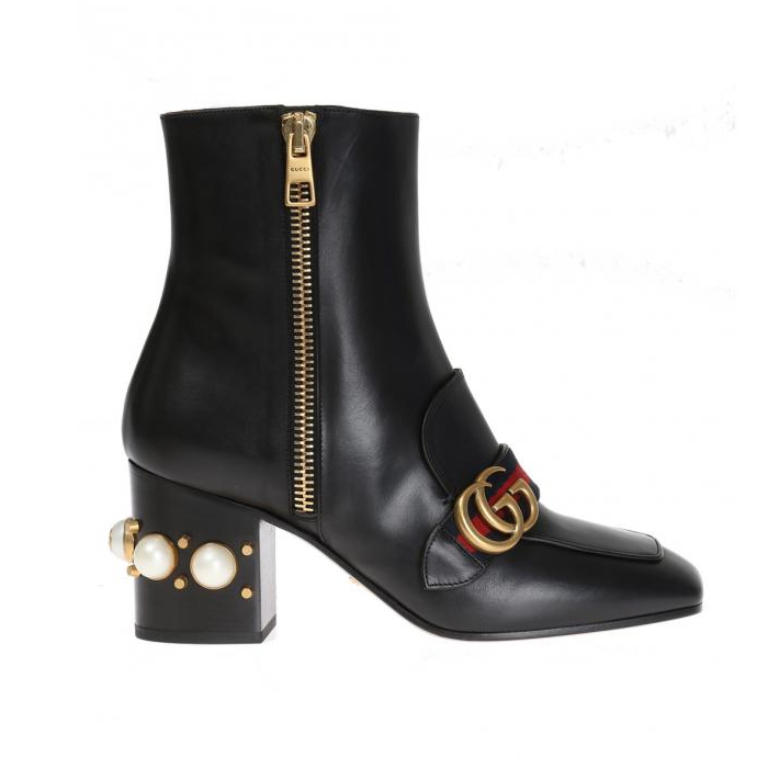 GUCCI LADY SHOES グッチレディースシューズ 432060 DKHC0 1061 'WEB' HEELED ANKLE BOOTS