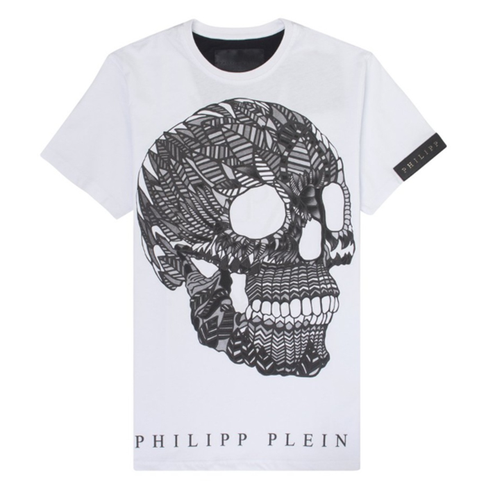 PHILIPP PLEIN MEN T-SHIRT フィリッププレイン メンズ Tシャツ HM342404 01 WHITE