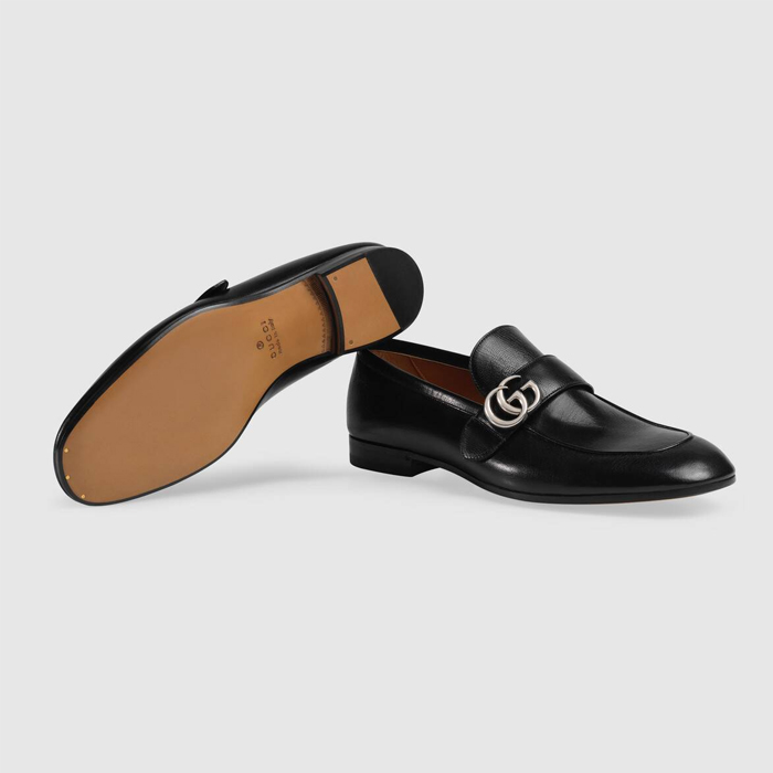 GUCCI MEN SHOES グッチ メン ズシューズ 450853 D3V00 1000 Leather Loafer With GG