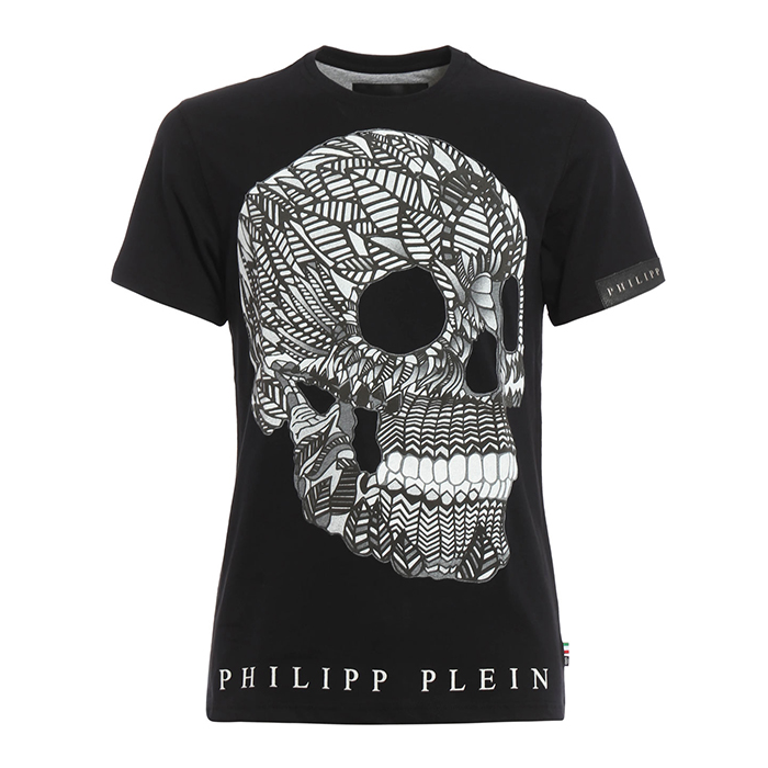 PHILIPP PLEIN MEN T-SHIRT フィリッププレイン メンズ Tシャツ HM342404 02 BLACK