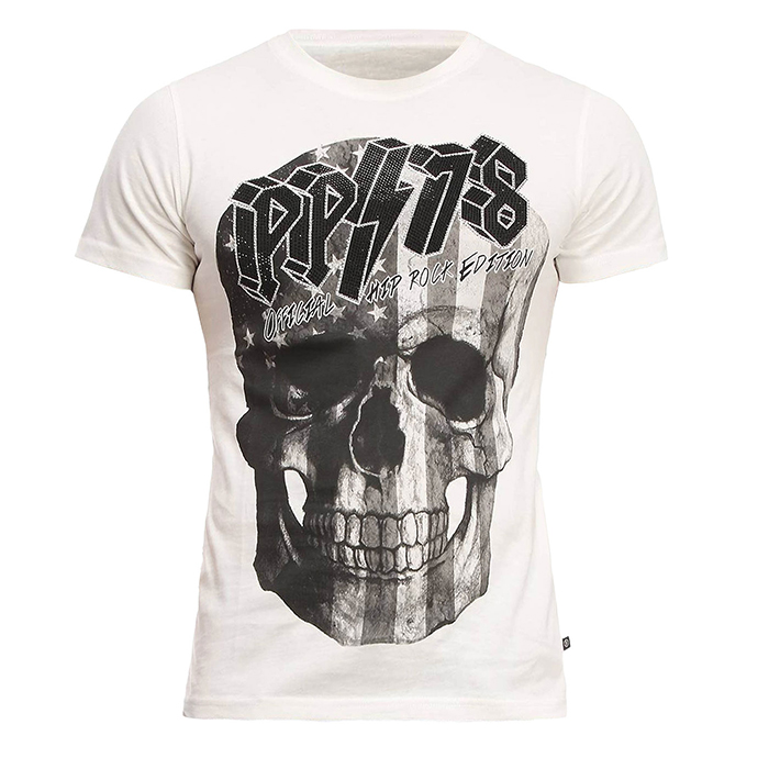 PHILIPP PLEIN MEN T-SHIRT フィリッププレイン メンズ Tシャツ HM348544 01 WHITE