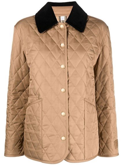 バーバリーBURBERRY  8065108 A1420 CAMEL レディースコーデュロイカラー ダイヤモンドキルティング ジャケット