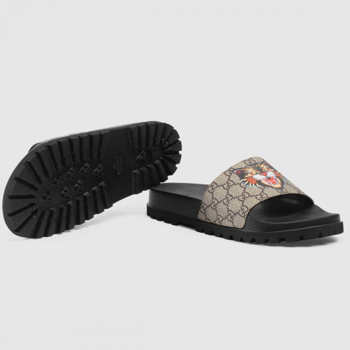 GUCCI MEN SANDALS グッチ メンズ サンダル 474282 9A400 8919 GG Supreme Angry Cat Print Sandal