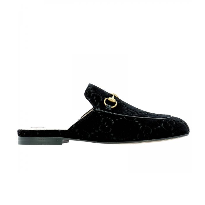 GUCCI LADY SHOES グッチレディースシューズ ?475094 9JT20 1000 Princetown GG Velvet Slipper