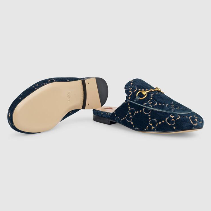 GUCCI LADY SHOES ?グッチレディースシューズ 475094 9JT20 4280 Princetown GG Velvet Slipper