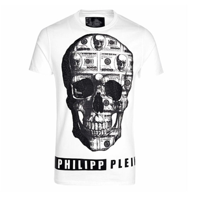 PHILIPP PLEIN MEN T-SHIRT フィリッププレイン メンズ Tシャツ HM348559 01 WHITE