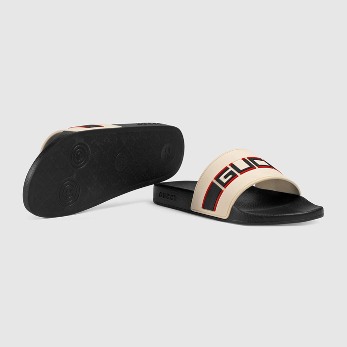 GUCCI MEN SANDALS グッチ メンズ サンダル 522884 JC200 9572 Stripe Rubber Slide Sandal