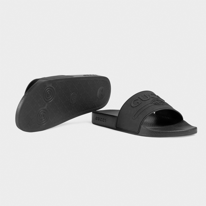 GUCCI MEN SANDALS グッチ メンズ サンダル 522887 JCZ00 1031 Logo Rubber Slide Sandal