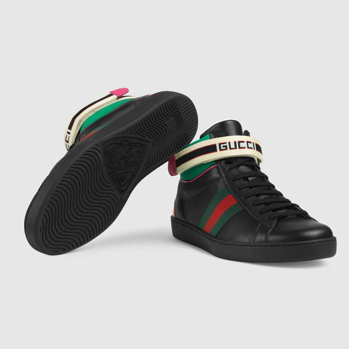 GUCCI MEN SHOES グッチ メン ズシューズ 523472 0FIW0 1079 Stripe Ace High-top Sneaker