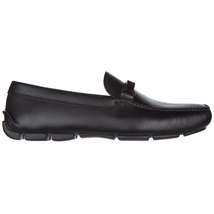 PRADA MEN SHOES 2DD099 053 F0002 NERO Saffiano Leather Loafers