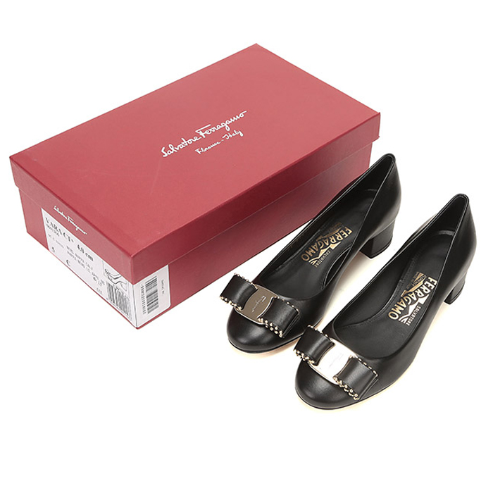 FERRAGAMO LADY SHOES 0691366 NACA NERO BLACK