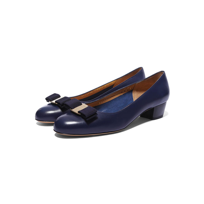 FERRAGAMO LADY SHOES VARA 0573056 CALF OXFORD BLUE