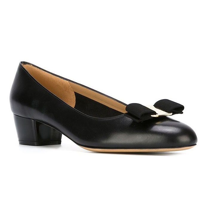 FERRAGAMO LADY SHOES 0574571 CALF NERO VARA Mattress Classic Shoes