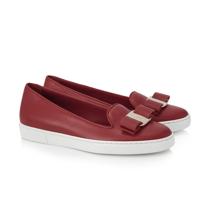 FERRAGAMO LADY SHOES 0698733 CALF LIPSTICK Novello Slip-Ons