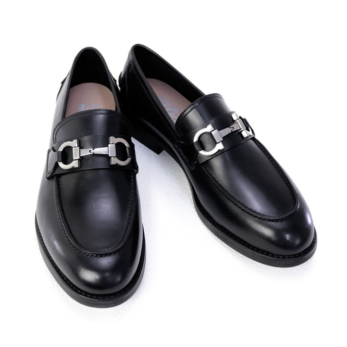 FERRAGAMO MEN SHOES ARLIN 0704229 CALF NERO Leather Loafers